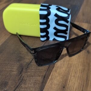 Marc Jacobs MARC 680/S 2W8HA Grey Horn Rectangular Sunglasses - Unisex